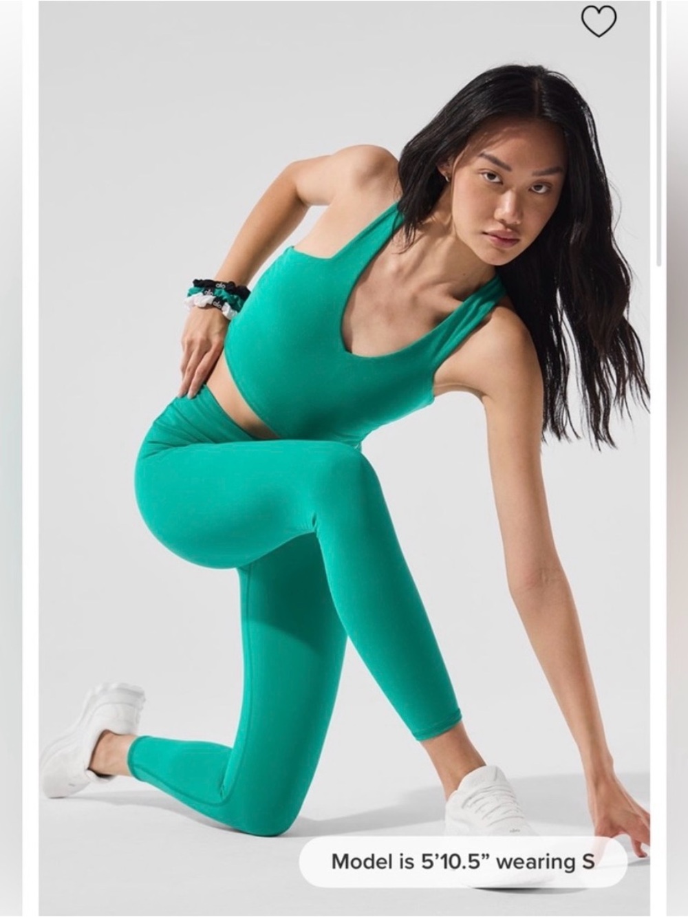 ALO Yoga 7/8 High-Waist Airbrush Leggings & Real Bra Tank Set - Spruce Green